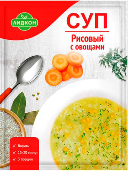 Суп Рисовый с овощами 70г*20 Лидапищеконцентраты